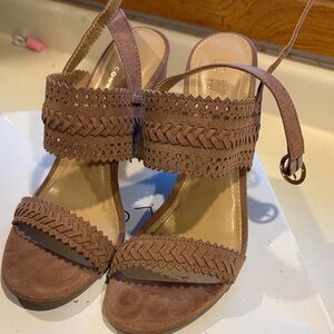 LC Lauren Conrad Tan Woven Heels